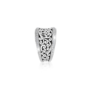 Parallel Diamond (0.33 CT) Outline with Classic Signature Lois Hill Scroll Focus Ring (13mm)