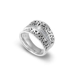 Diamond (0.33 CT) Line Parallel with Classic Signature Lois Hill Scroll Ring (14mm)