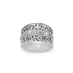 Diamond (0.33 CT) Line Parallel with Classic Signature Lois Hill Scroll Ring (14mm)