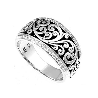 Parallel Diamond (0.26 CT) Outline with Classic Signature Lois Hill Scroll Ring (11mm*3mm)