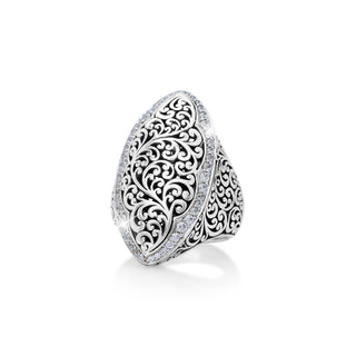 Halo Diamond (0.50 CT) Marquise with Classic Signature Lois Hill Scroll Ring (16mm*31mm)