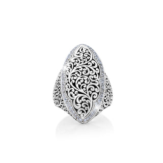 Halo Diamond (0.50 CT) Marquise with Classic Signature Lois Hill Scroll Ring (16mm*31mm)