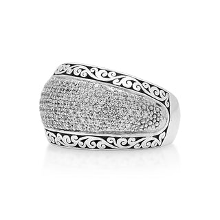 Signature Scroll Diamond Tapered Band - Lois Hill Jewelry