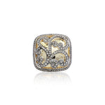 Square Brown Diamond & 18k Gold Scroll Ring - Lois Hill Jewelry