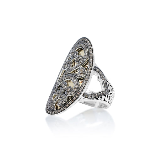 Oval Brown Diamond & 18k Gold Ring - Lois Hill Jewelry