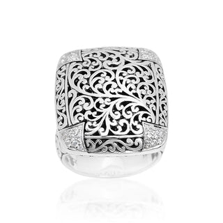 Rectangular Cutout Ring with Diamond Accents - Lois Hill Jewelry