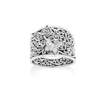 LH Hand Carved Scroll Butterfly Diamond Ring - Lois Hill Jewelry