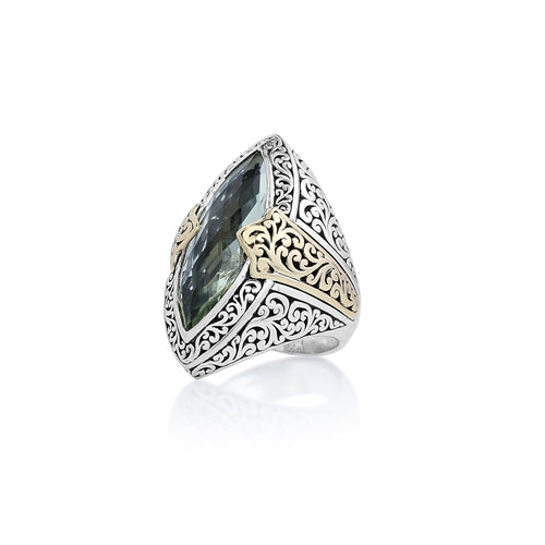 Green Quartz, 18K Gold and Sterling Silver Ring - Lois Hill Jewelry